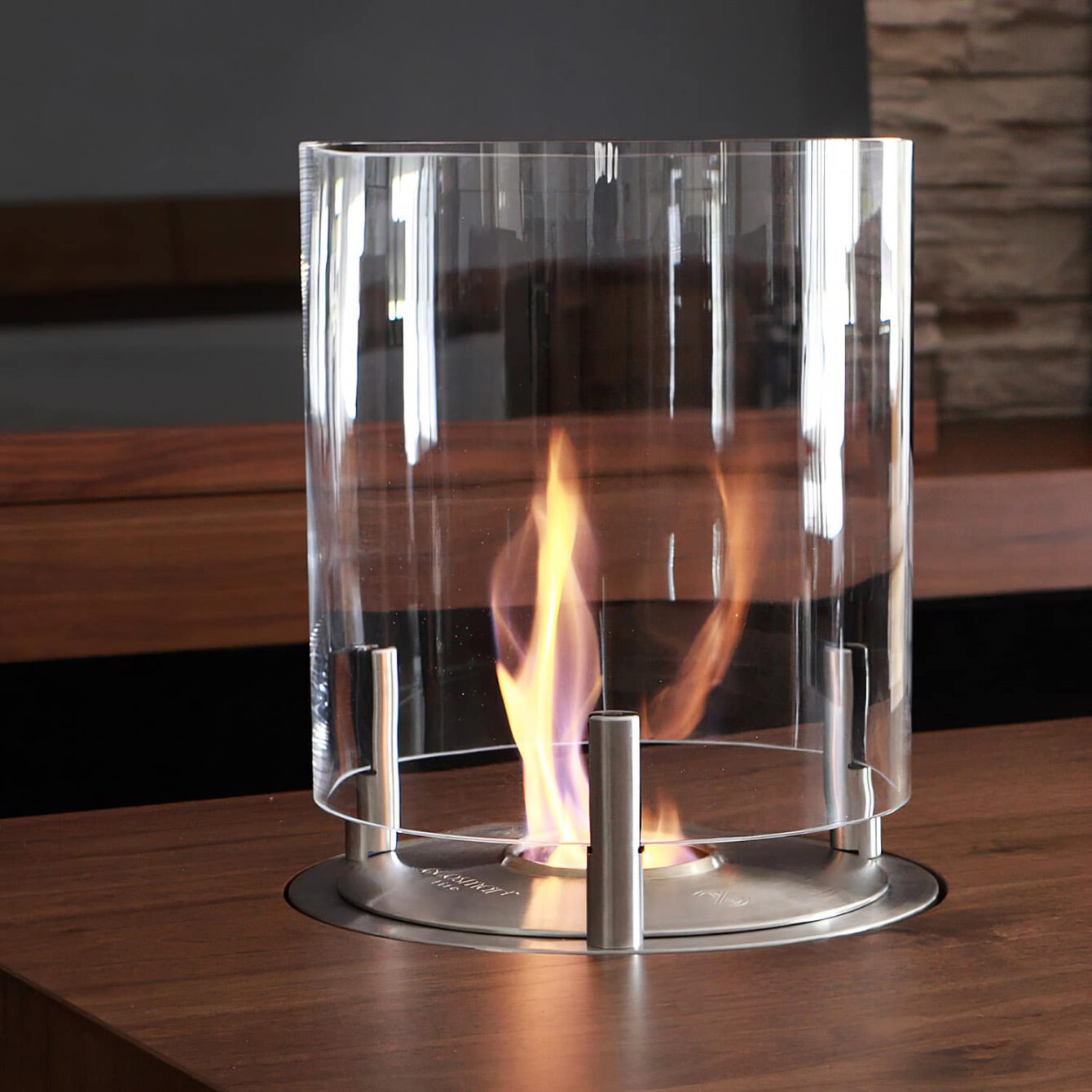 AB3 Glass - Runder Bioethanol-Brenner mit Glashaube von EcoSmart Fire | Radiamo