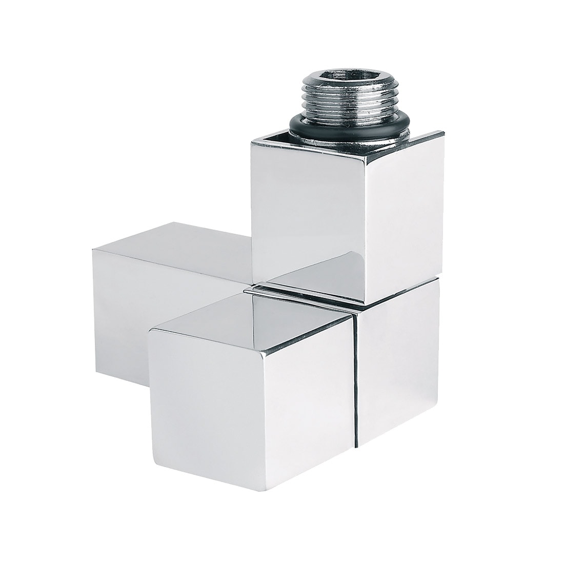 Cube Corner - Moderne CARLO POLETTI Eckventile (Vor- & Rücklauf) aus Messing | Radiamo