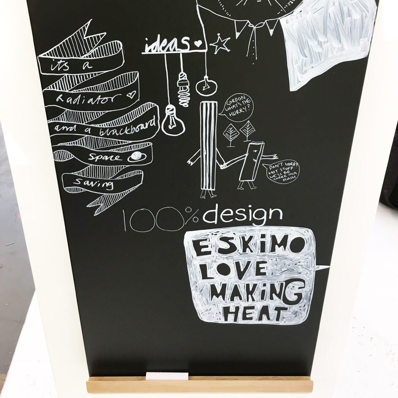 Blackboard - Dekorative ESKIMO Tafelheizung für Küche, Flur & Gastronomie | Radiamo