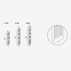 HTS - Klassischer (350mm) K8 Handtuchwärmer für stilvolle Bäder | Radiamo