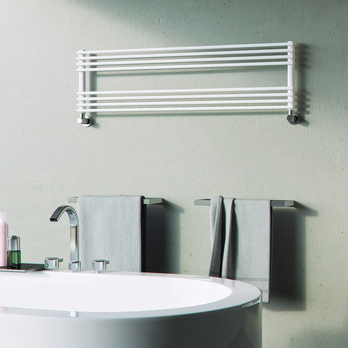 You - Horizontaler GRAZIANO Handtuchwärmer für die Badewanne | Radiamo