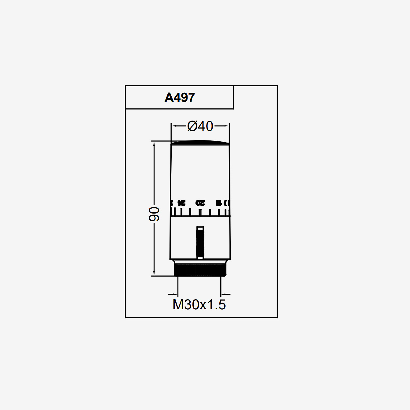 Concept (A498) - Moderner CARLO POLETTI Thermostat (Vor- & Rücklauf) aus Messing | Radiamo