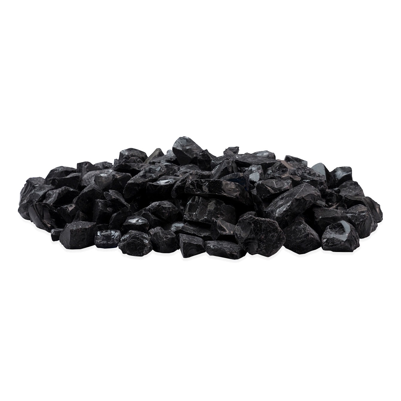 Black Glass - Gehärtetes, schwarzes Crushed-Glas für Kamin-Deko | Radiamo