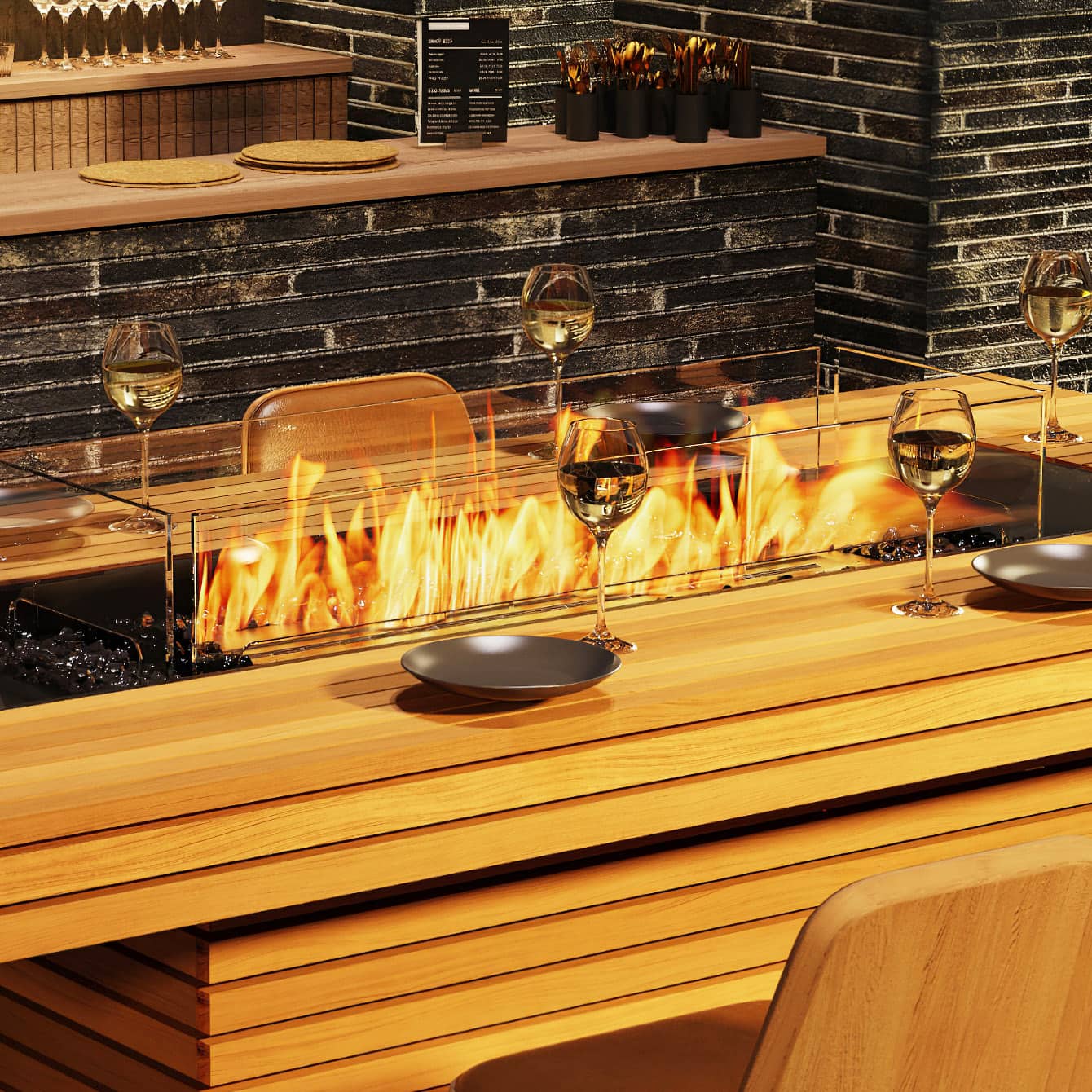 Gin Bar - Luxuriöser Bioethanol-Feuertisch von EcoSmart Fire | Radiamo
