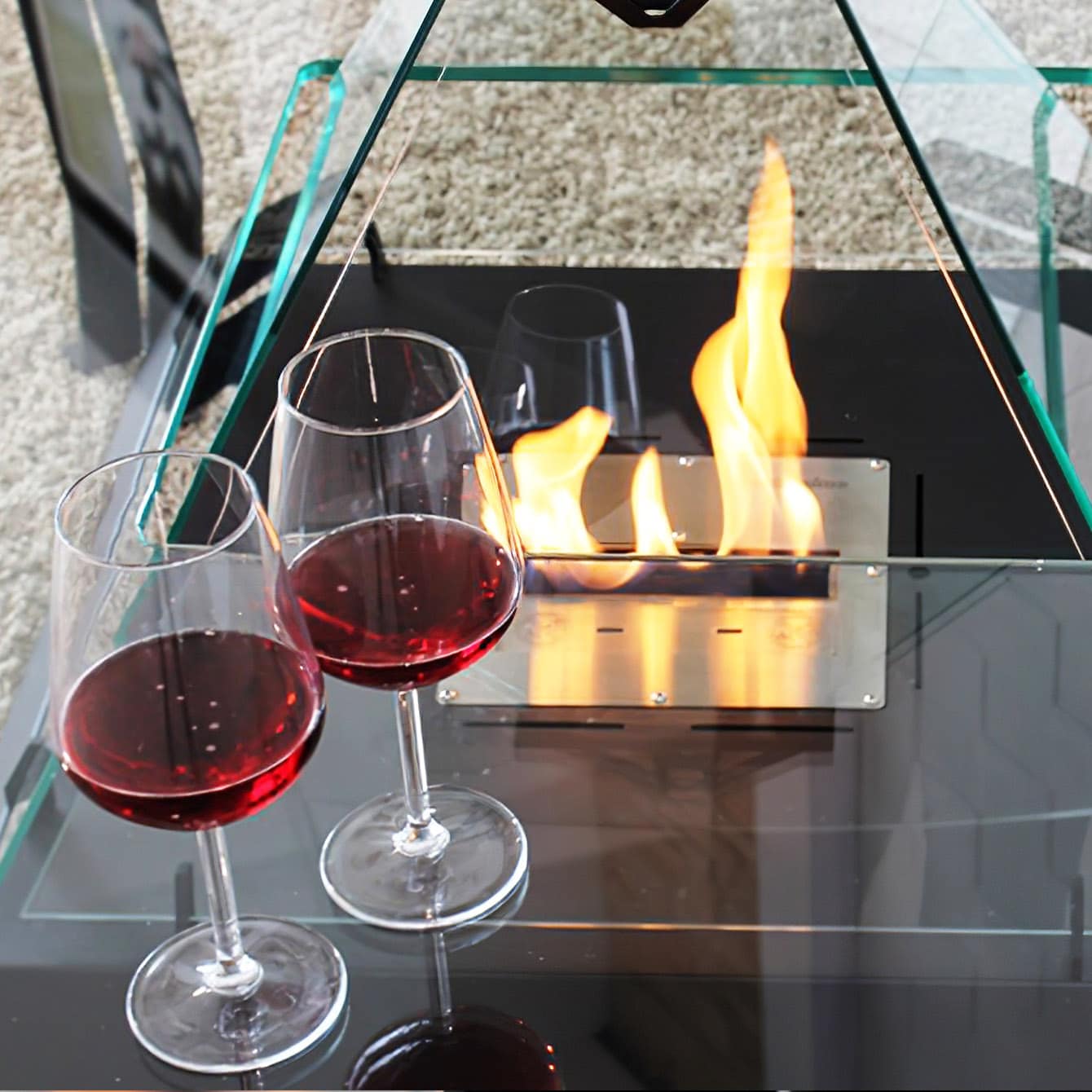 Crystal Louvre - Exklusiver Feuertisch aus Glas von BioKamino | Radiamo