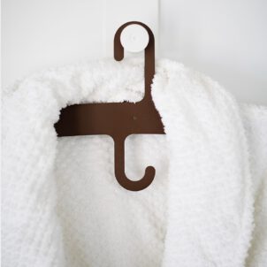 Gruccia Double - Stilvoller GRAZIANO Kleiderbügel (ca. 380mm) mit Doppel-Haken für Bademäntel | Radiamo