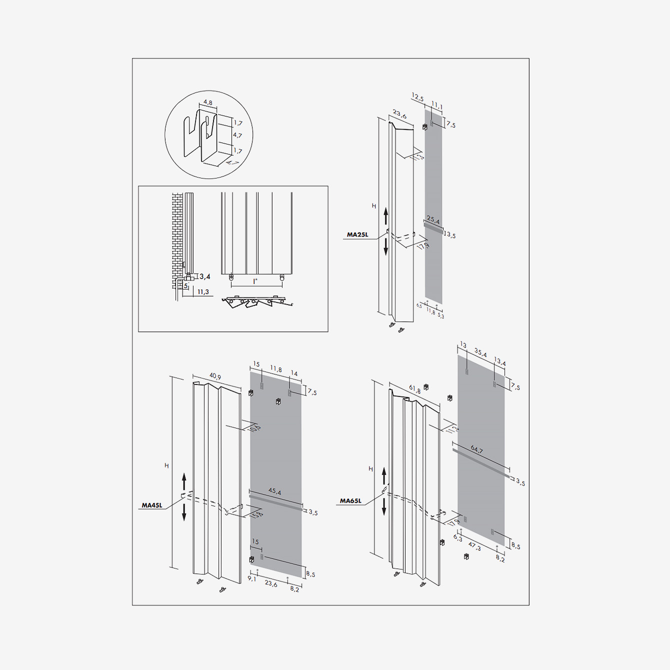 Android V - Vertikaler ANTRAX IT Aluminium-Heizkörper von Daniel Libeskind | Radiamo