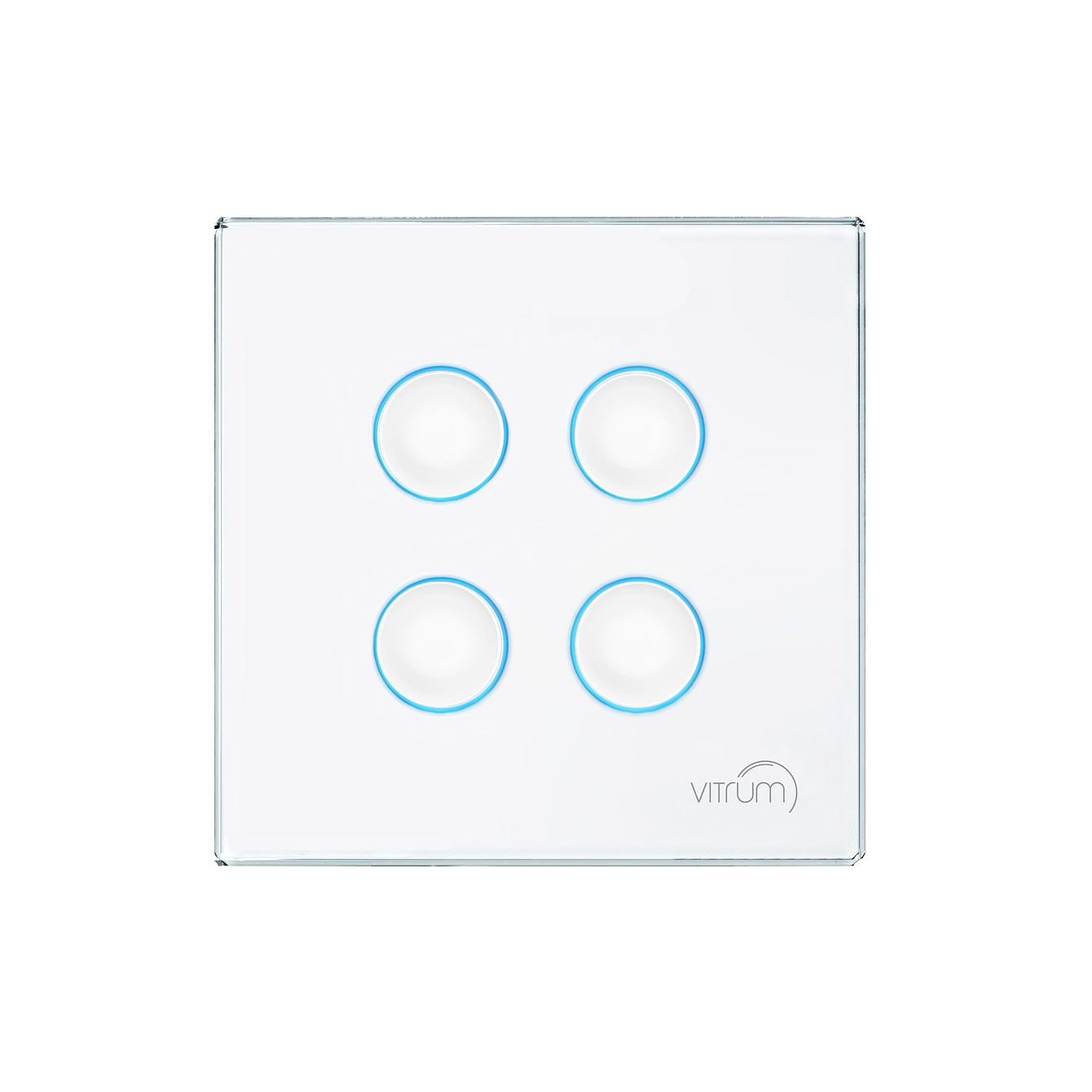 VSW Glass Lighting (BS) - Smarthome-Lichtschalter aus Glas von Vitrum Design (weiß) | Radiamo