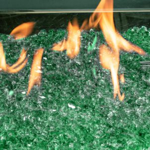 Emerald (Refl.) - Reflektierendes Dekoglas für Kamine von Enhance a Fire! | Radiamo