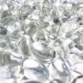 Crystal Beans - Weiße ENHANCE A FIRE! Glasbohnen für Kamin-Deko | Radiamo