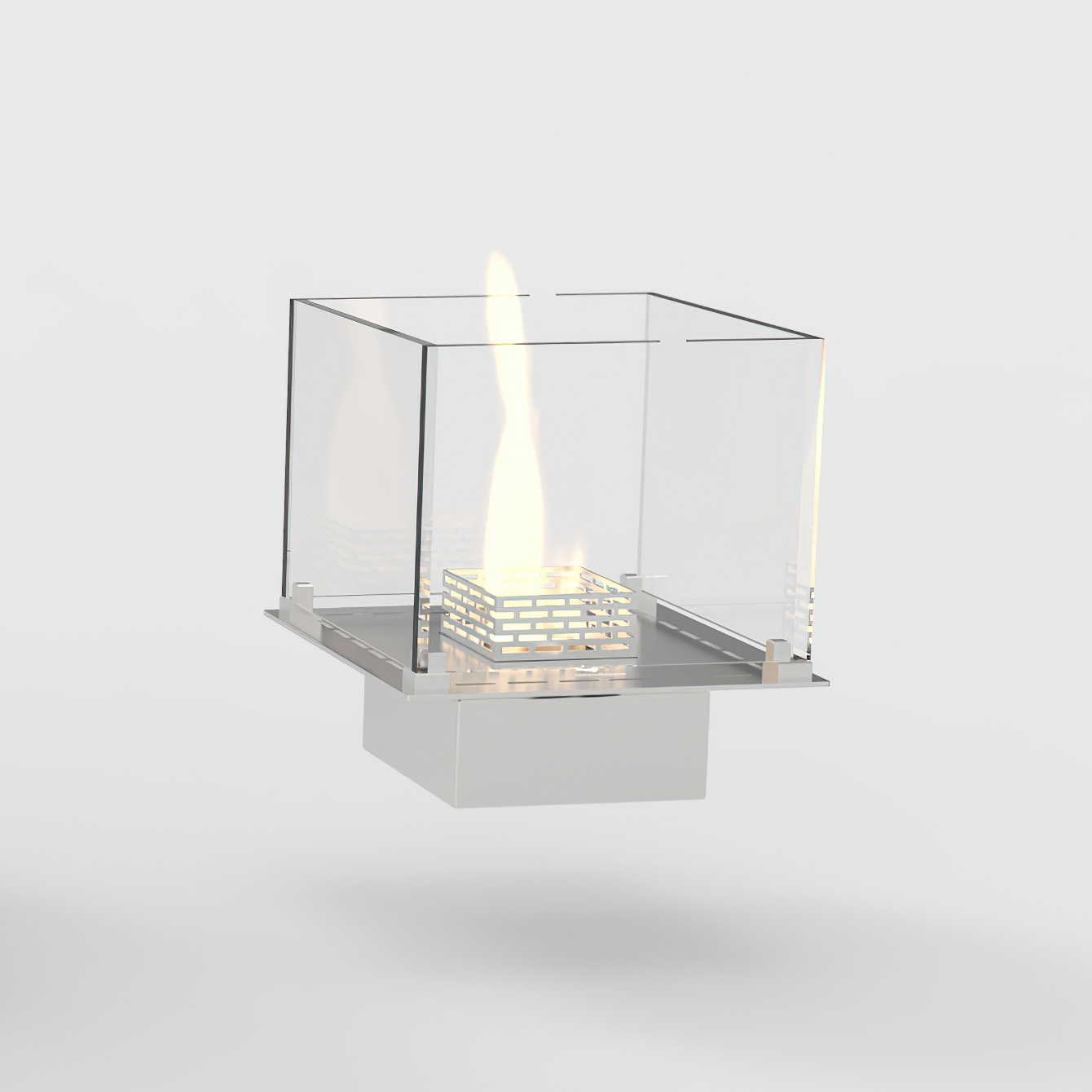 Built-in Lounge (N) - Quadratischer DECOFLAME Einbaubrenner mit Glasfassung | Radiamo