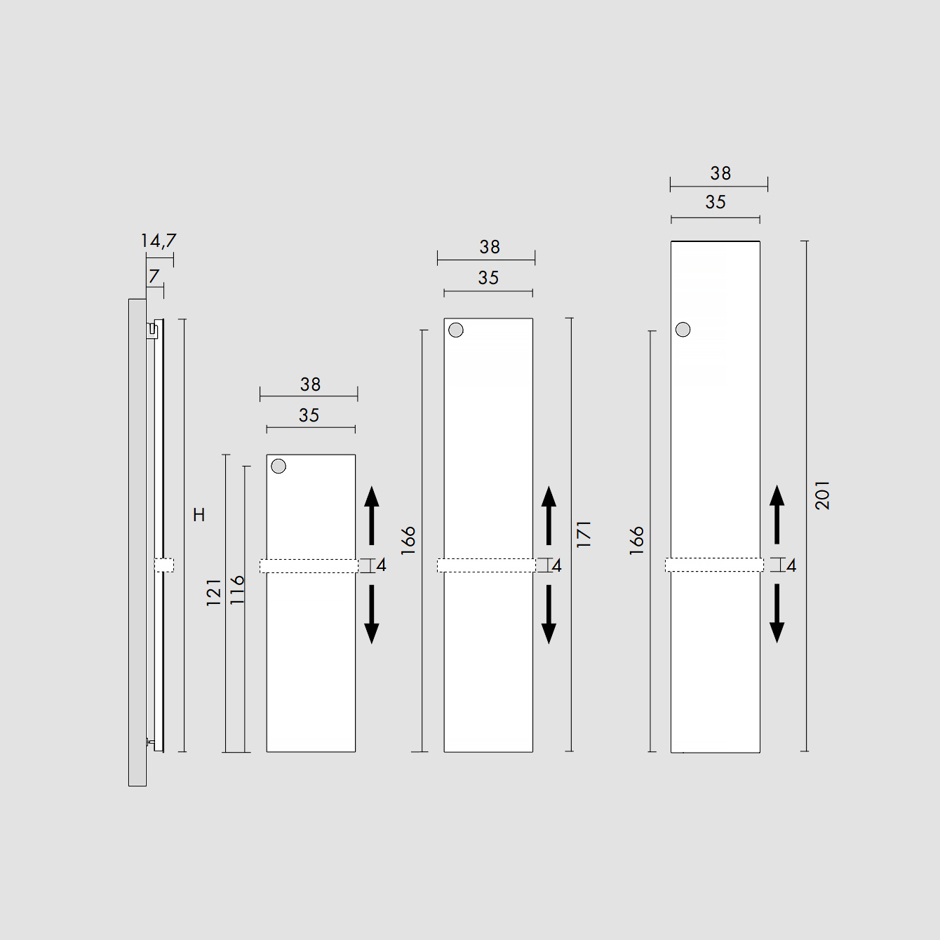 Tavola Porta - Vertikales ANTRAX IT Aluminium-Heizpaneel inkl. Bademantelhänger | Radiamo