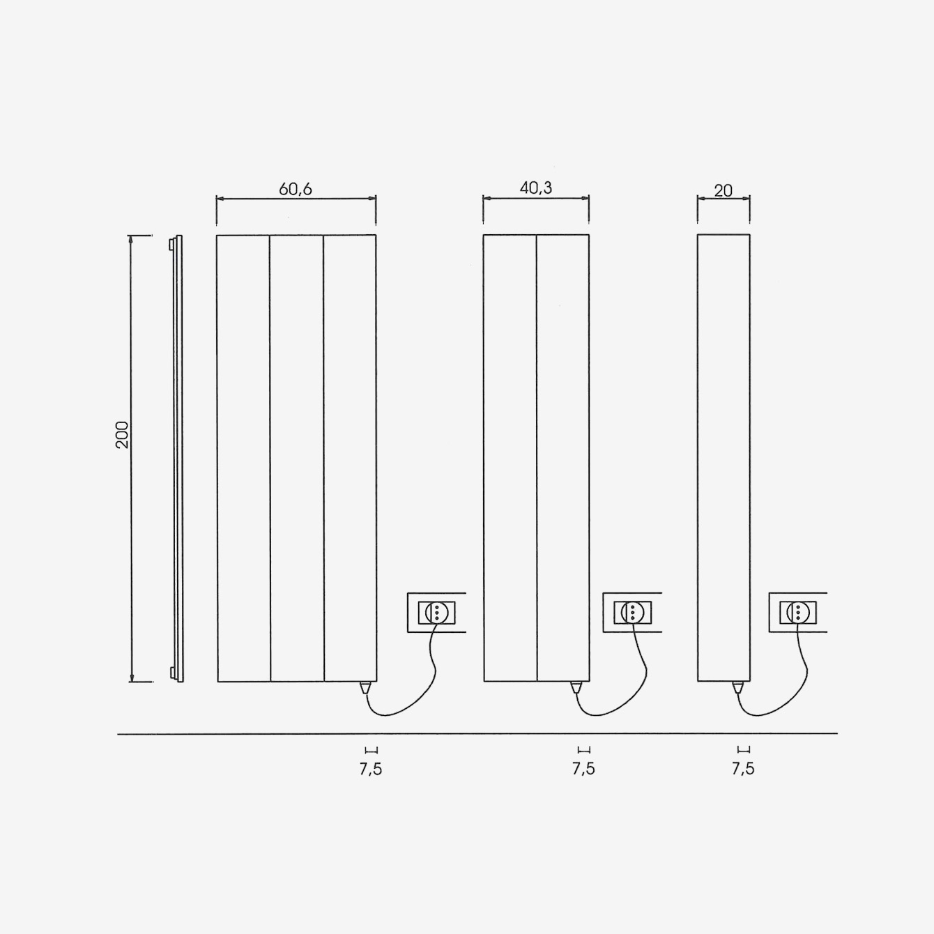 Loft Vertical (E) - Elektrisches ANTRAX IT Aluminium-Heizpaneel von Andrea Crosetta | Radiamo
