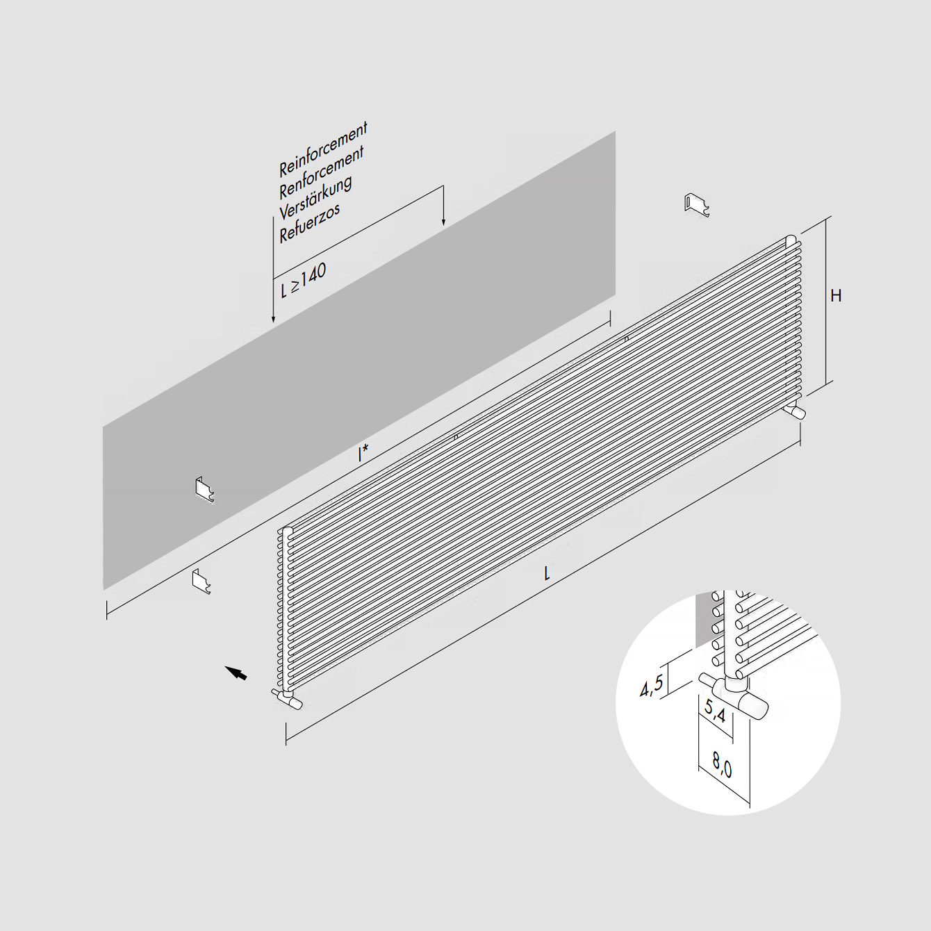 AO/13 (D) - Doppellagiger ANTRAX IT Stahl-Heizkörper für stilvolle Wohnräume | Radiamo
