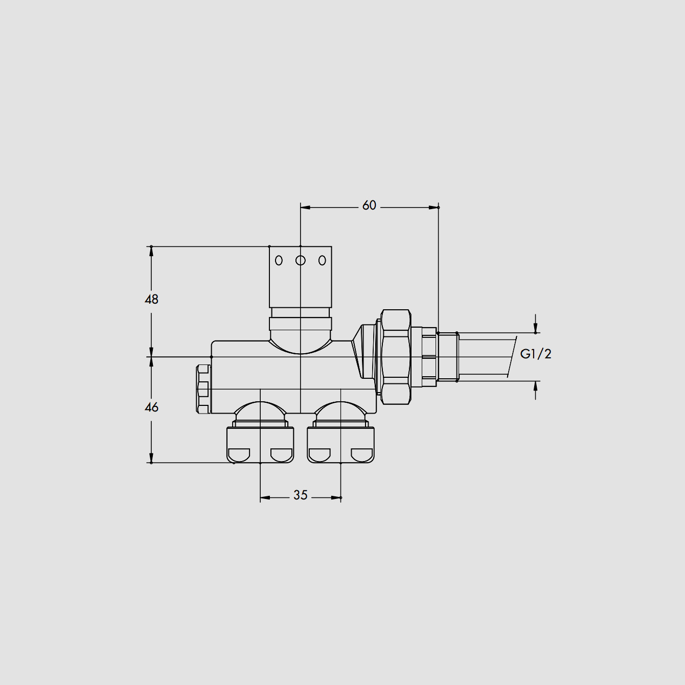 Valtrax 12M1/59 - Moderner ANTRAX IT Thermostat mit Lanze (Monotube) aus Messing | Radiamo