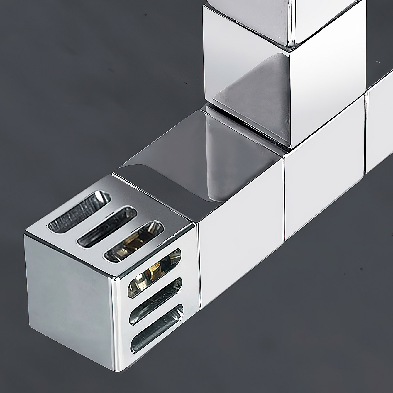 Cube Thermo (D) - Moderner CARLO POLETTI Thermostat (Vor- & Rücklauf) aus Messing | Radiamo