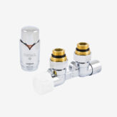 Duo Plex Mini (B/W) - Stilvoller SCHLÖSSER Thermostat (50mm Mittelanschluss) aus Messing | Radiamo