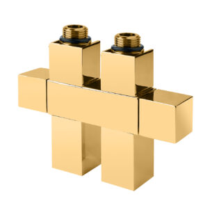 Twin Cubes (D) - Manuelles CARLO POLETTI Doppelventil (50mm Mittelanschluss) aus Messing | Radiamo